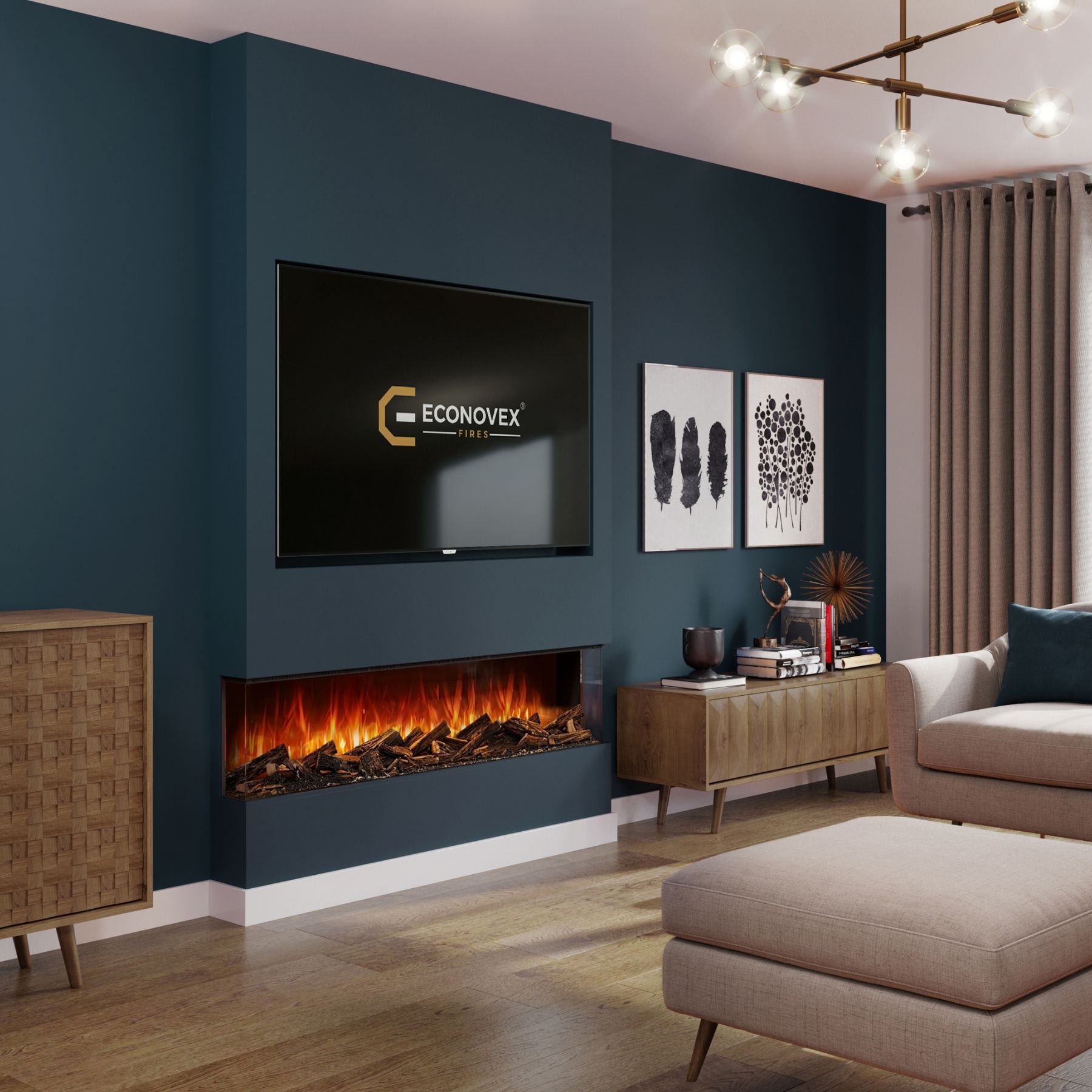 Econovex Slimline E1800 72 Inch Panoramic Electric Fire