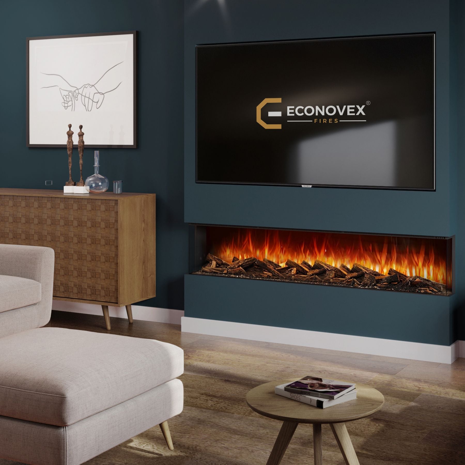 Econovex Slimline E1500 60 Inch Panoramic Electric Fire