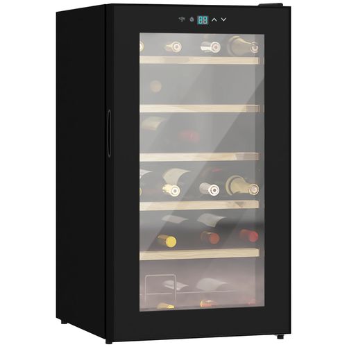 24 Bottle Freestanding Under Counter Wine Fridge - Glass Door, Touch Screen & LED